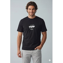 Jack & Jones Jcoclub Front Prınt Tee Ss Crew Neck Logolu Erkek Siyah Tişört 12289868