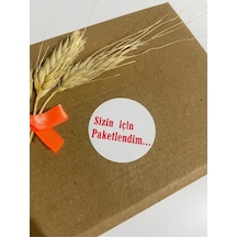 Sizin İçin Paketlendim Kırmızı Kalın Yazılı Yuvarlak Yapışkanlı Etiket 3x3 Cm 150 Adet