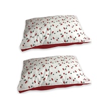 Bebek Özel Bebek Çocuk Yastık Kılıfı 35x45 Cm, 2 Adet, Kirazlı Kırmızılı