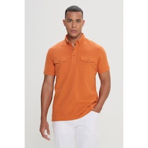 AC&Co / Altınyıldız Classics Erkek Turuncu Slim Fit Dar Kesim Polo Yaka Tişört Turuncu