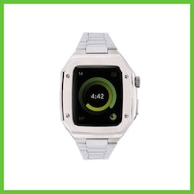 Bezos Watch 45mm Uyumlu Metal Petek Kasalı Kordon - Gümüş Dmc