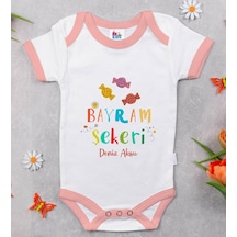 Bitmeyenkartus Bk Kids Kişiye Özel Pembe Bebek Body Zıbın - Model 48 Çok Renkli