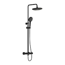 Vitra Aquaheat Bliss 240 2f Duş Kolonu Ve Termostatik Duş Bataryası Sistemi Mat Siyah A4720536 Siyah