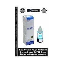 Özel Üretim Kağıt Kullanım Dolum Epson T6732 Cyan İnkjet Mürekkep Kartuşu