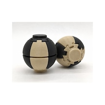 Alvera Press Küresi 3d Baskı Dönüşen Mekanik Fidget Stres Oyuncağı-bej-siyah 00866378