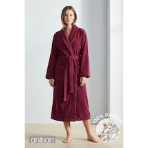 %100 Pamuk Unisex Bordo Bornoz - Şalyaka Otel Bornozu, Spa Için Ideal, Günlük Kullanıma Uygun Bordo