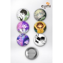 Omorı Headspace Sunny Basil Aubrey Çanta Süsü Rozet İğneli Buton Rozet Seti 58 Mm 6'lı Çok Renkli