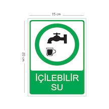 Metal İçilebilir Su 15x20 Cm Uyarı İş Güvenliği Levhası