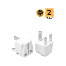 MN6 M006 Type G Priz Dönüştürücü 2 Adet – Evrensel Girişli Kıbrıs Hac Umre İngiltere Seyahat Adaptörü 13A 250V