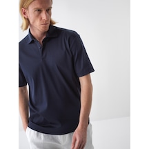 Xint Lacivert Pamuk Dokulu Regular Fit Tişört 502275