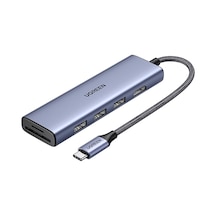 Ugreen 6-in-1 Usb-c 1 4k Hdmı, 3 Usb-a, Sd, Tf Hub Çoklayıcı, Gri, 20956a