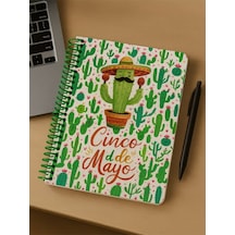 Öğrenci Ve Ofis Kullanımı Eğlenceli Ve Özgün Hediye Cinco De Mayo Kaktüs Temalı Spiral Kareli Defter