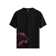 Neon Hunt - %100 Pamuklu Kadın Siyah Tişört - Premium Quality Beyaz