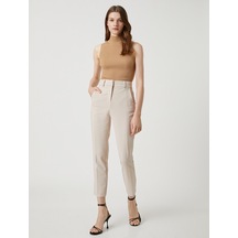 Koton Crop Cigarette Pantolon Düz Paça Taş 3sak40147uw 3SAK40147UW080 Taş