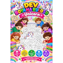 Unicorn Magic Tek Boynuzlu At Dev Boyama Kağıdı Boyama Rulosu Büyük Boy 5 Metre - 808527452