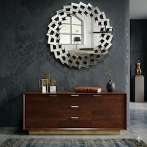 Mey İthalat 40x40 Cm Kırılmaz Pleksi Dekoratif Duvar Aynası - Modern Geometrik Tasarım 1. Sınıf Ayna Çok Renkli