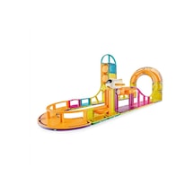 Magnetic Dıy Mıknatıslı Manyetik Bloklar Yapı Blokları 61 Parça Stem Oyun Seti Roller Coaster