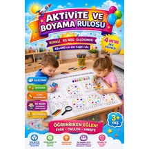 Haydi Dekor 45 Cm X 4 Metre Dev Etkinlik Ve Aktivite Rulosu Çocuklar Için Eğitici Boyama, Çizgi Çalışması, Labirent, Bulmaca Ve Zeka Geliştirici Oyun Rulosu 1 Adet