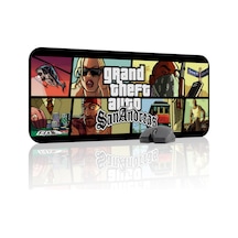Gta San Andreas Kaymaz Dikişli Kauçuk Oyuncu Mousepad V4 - 70x30 Xl Gaming Mouse Pad Fare Altlığı