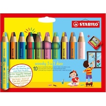 Stabilo Woody 3in1 Duo Kuru Boya 10 Renk Eo882/10-2 Çok Renkli