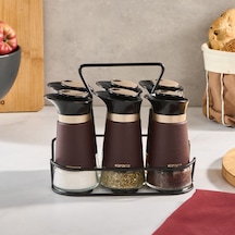 Karaca New Latin Standlı 7 Parça Baharat Seti 100 Ml Kahverengi