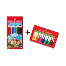 Faber Castell Tam Boy Kuru Boya 12'li ve Pastel Boya 12'li