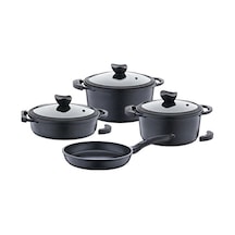 Olika Palladium 7 Parça Döküm Tencere Seti Siyah Dts Pal704