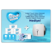 Selpak Professional Touch İçten Çekmeli Tuvalet Kağıdı 120 M 12'li X 5 Koli + Wave Dispenser Hediyeli