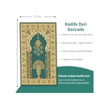 Ravabi Rug Araç İçi Ve İşyeri İçin Deri Tabanlı Namazlık, Çantalı Hediyelik Seyahat Seccadesi 70x110cm 21231021