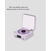 Tek Projektör Işıklı Retro Hoparlör Bluetooth Aux Usb Hafıza Kartlı 360 Sesli Şarjlı Najmaddin