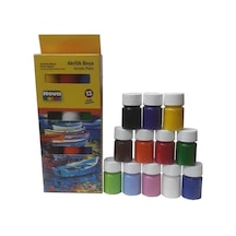 Akrilik Boya 12 Renk 17 Ml 1 Paket Akrilik Boya Seti 12 Li Ahşap Tuval Taş Ağaç Boyamalar İçin Tek Renk