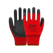 No:10-12 Beden Zebra Polyester Örme Nitril Eldiven 1 Adet Mavi M