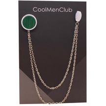 Coolmenclub Doğal Taş Ceket Yaka İğnesi Gümüş