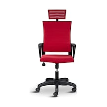 Rigel Ergonomik Ofis Koltuğu, Başlıklı, Yükseklik Ayarlı, Silinebilir Kumaş, Plastik Ayaklı Diğer