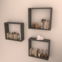 Rafkestir 3 Lü Box Raf Set Antrasit ( Mat )