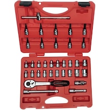 İzeltaş 14000 005135 3/8 Altı Köşe Lokma Anahtar & Lokma Allen Set 35 Parça, Mm