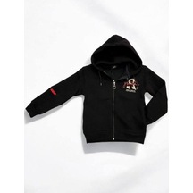 Erkek Çocuk 3 İplik Şardonlu Kapüşonlu Hırka-14842 Siyah Erkek Çocuk 3 İplik Şardonlu Kapüşonlu Hırka-14842 Siyah