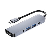 USB 3.1 Type C To Hdmi 4K Ses USB C 2XUSB 3.0 Hub Çevirici Kablo