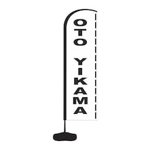 Reklam Ediyoruz Yelken Bayrak Oto Yıkama Temali Bidon ve Direk D