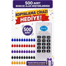 Sarkey Sr-602 H-r Yazılabilir Kopyalanabilir Proximity Anahtarlık 125 Khz Keyfob Karışık Renkler 500 Adet + 1 Adet Rfıd Kopyalama Cihazı Hediyeli