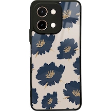 Vivo Y28 Blue Flowers Tasarımlı Glossy Telefon Kılıfı Çok Renkli