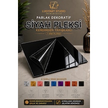 10 Adet 1mm Dekoratif Kare Siyah Pleksi - 10x10, 15x15, 20x20, 25x25, 30x30, 35x35, 40x40 Cm Kendinden Yapışkanlı Duvar Dekorasyonu Ürünü Pleksi Ayna Beklentisiyle Almayınız
