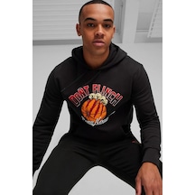 Puma Graphic Booster Erkek Kapüşonlu Sweat 62481201 Siyah