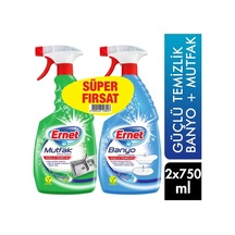 Ernet Yüzey Temizleyici 750 Ml Banyo + 750 Ml Mutfak 24'li Paket 24'lü Set