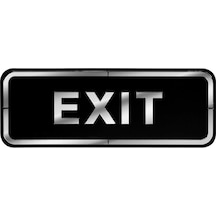 Abs Lüx Çift Katlı Yönlendirme Levhası Siyah-Gümüş Exit