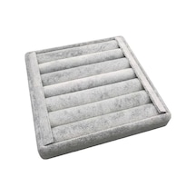 Yerli Üretim Süet Kumaş Gri Renk 15 Cm / 15 Cm Yüzük Sergileme Standı Çok Renkli