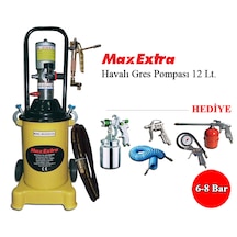 Max-Extra Havalı Gres Pompası 12 Litre 8 Bar + Havalı Alet Seti