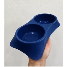 Hubrendy Sh İkili Model Beton Kedi Köpek Mama Ve Su Kabı 24cm 12cm 5cm - Lacivert
