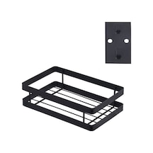Sones 20cm Mutfak Delgeçsiz Duvara Monte Baharat Depolama Rafı Siyah