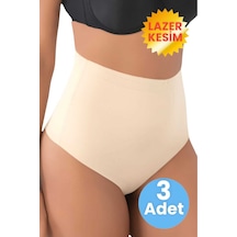 Uniquetrenders Kadın Lazer Kesim Ve Toparlayıcı String Korse 3'lü Set Ten Rengi